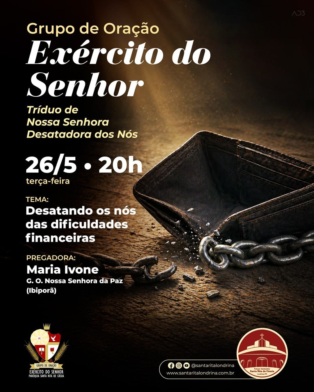 3º DIA - Tríduo de Nossa Senhora Desatadora dos Nós