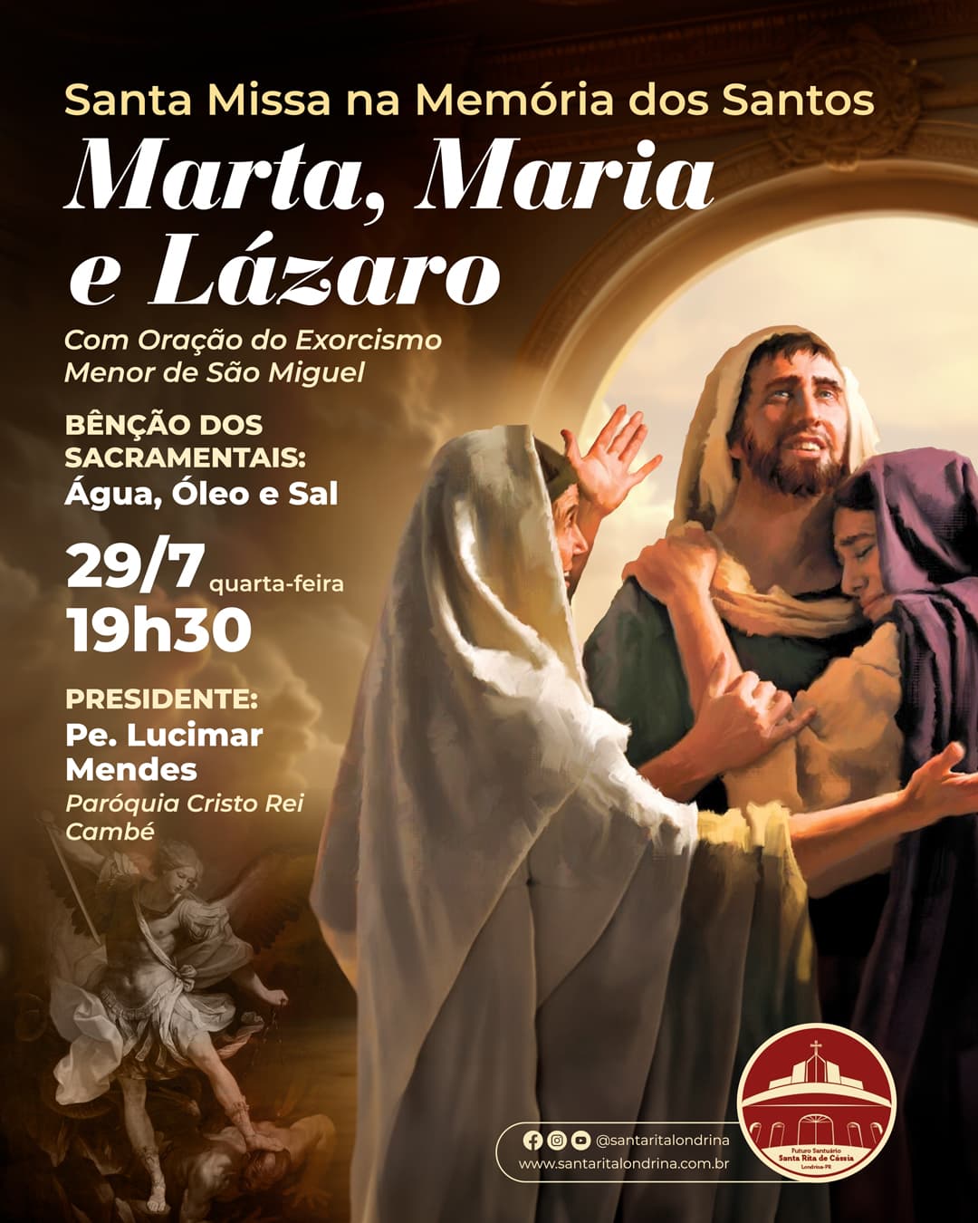 Santa Missa na Memória dos Santo, Marta, Maria e Lázaro