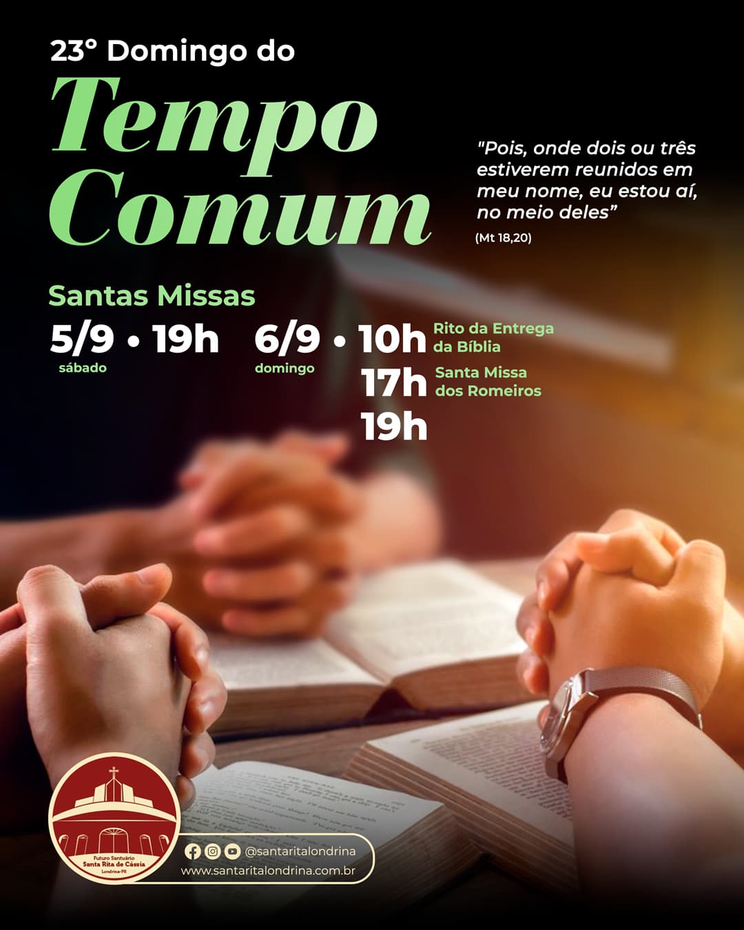 Missas do 23º Domingo do Tempo Comum